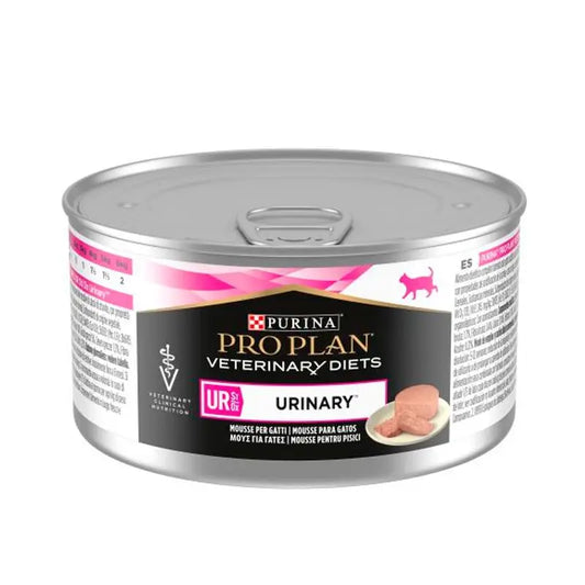 Purina Pro Plan Vet Feline Ur Urinary Mousse Pavo Caja 24X195Gr, comida húmeda para gatos