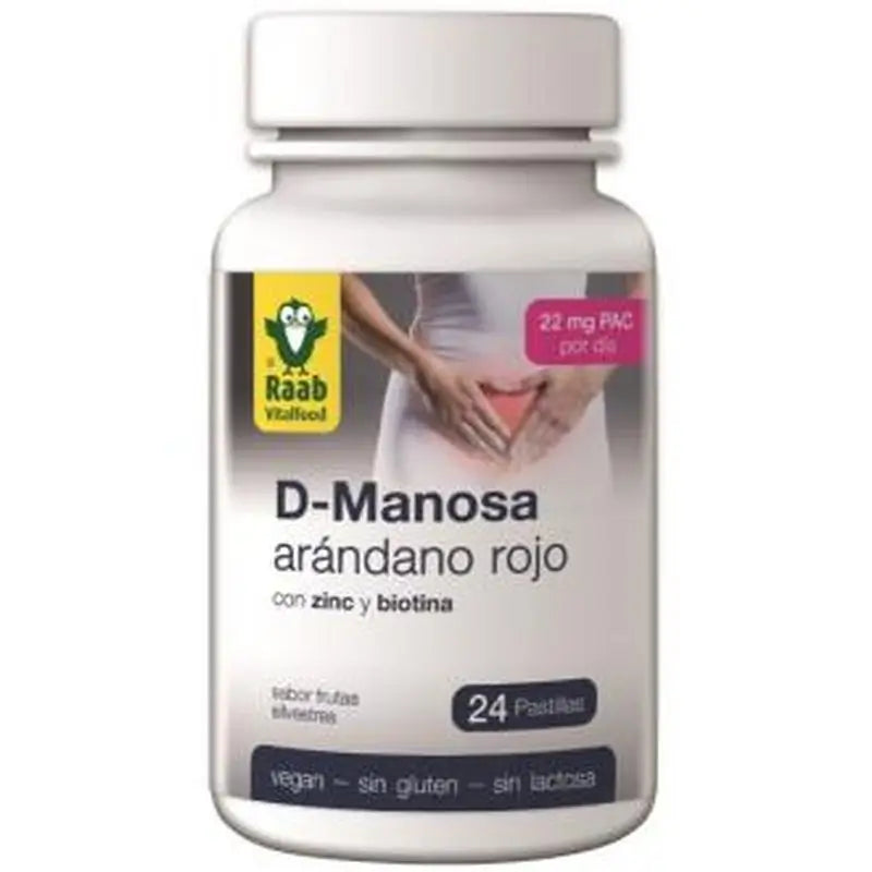 Raab Vitalfood D-Mannose - Arandano Rojo 24Comp. Sg Vegan 