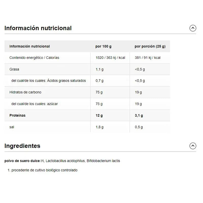 Raab Vitalfood Natural Sweet Whey Powder 450Gr. Bio Sg.