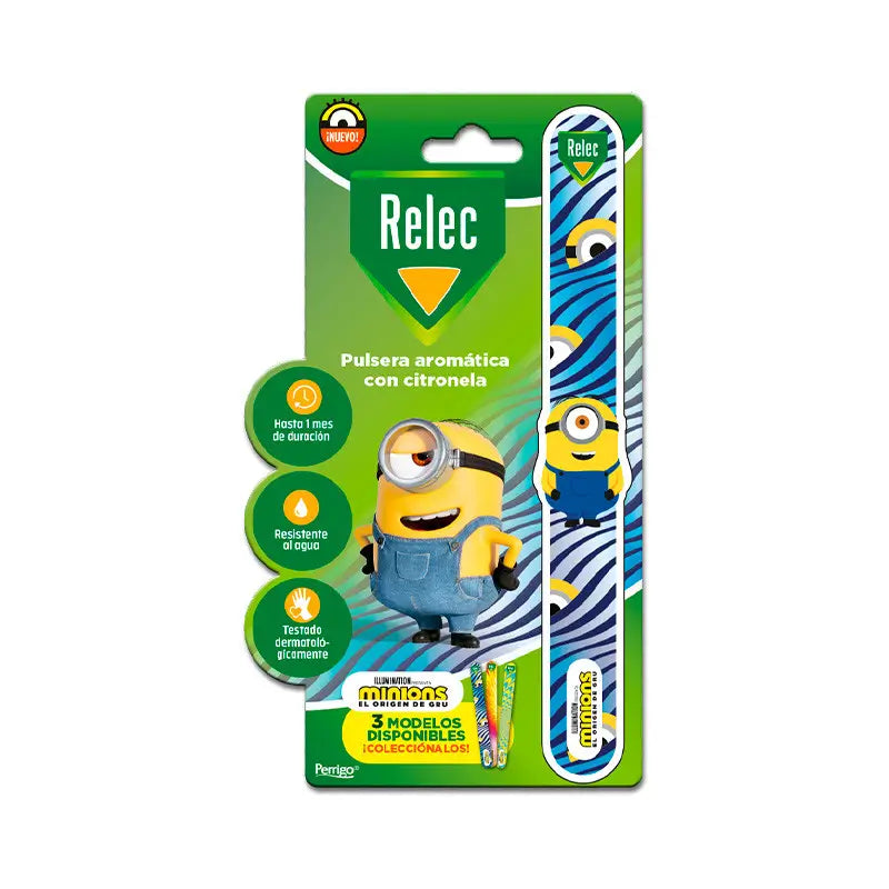 Relec Pulsera Antimosquitos Minions, Color Azul