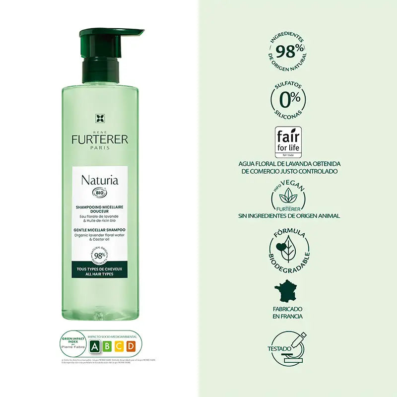 Rene Furterer Naturia Champú Extra Suave Equilibrante, 400 ml