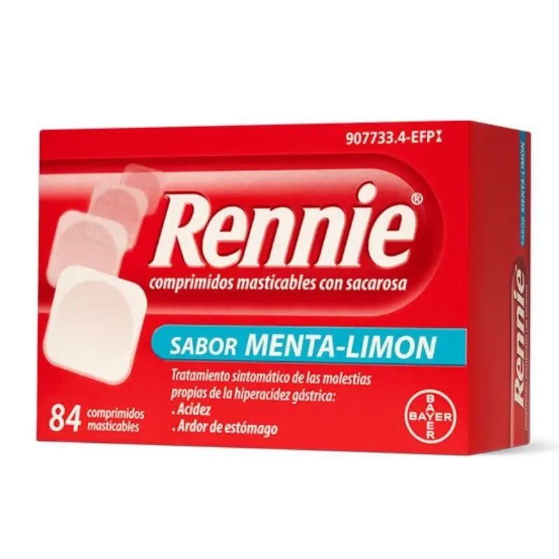 Rennie 84 Chewable Tablets with Mint-Lemon Sucrose