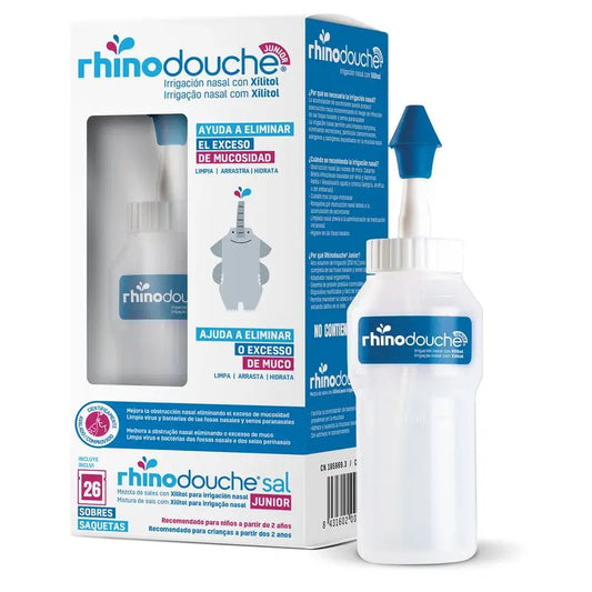 Rhinodouche Pack Rhinodouche Junior Nasal Irrigator 250 Ml + Rhinodouche Junior Salt 26 Sachets