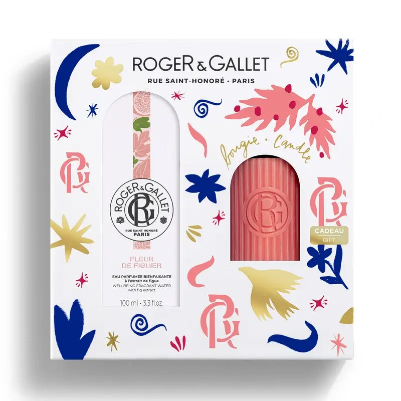 Roger & Gallet Fleur De Figuier Wellness Scented Water 100Ml + Perfumed Candle, 2 units