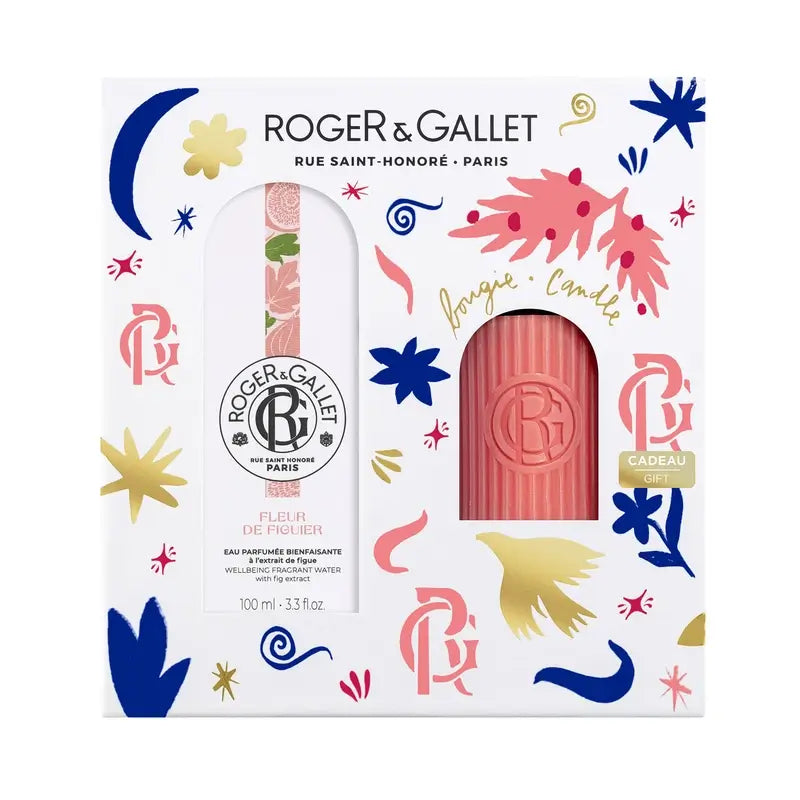 Roger & Gallet Fleur De Figuier Wellness Scented Water 100Ml + Perfumed Candle, 2 units