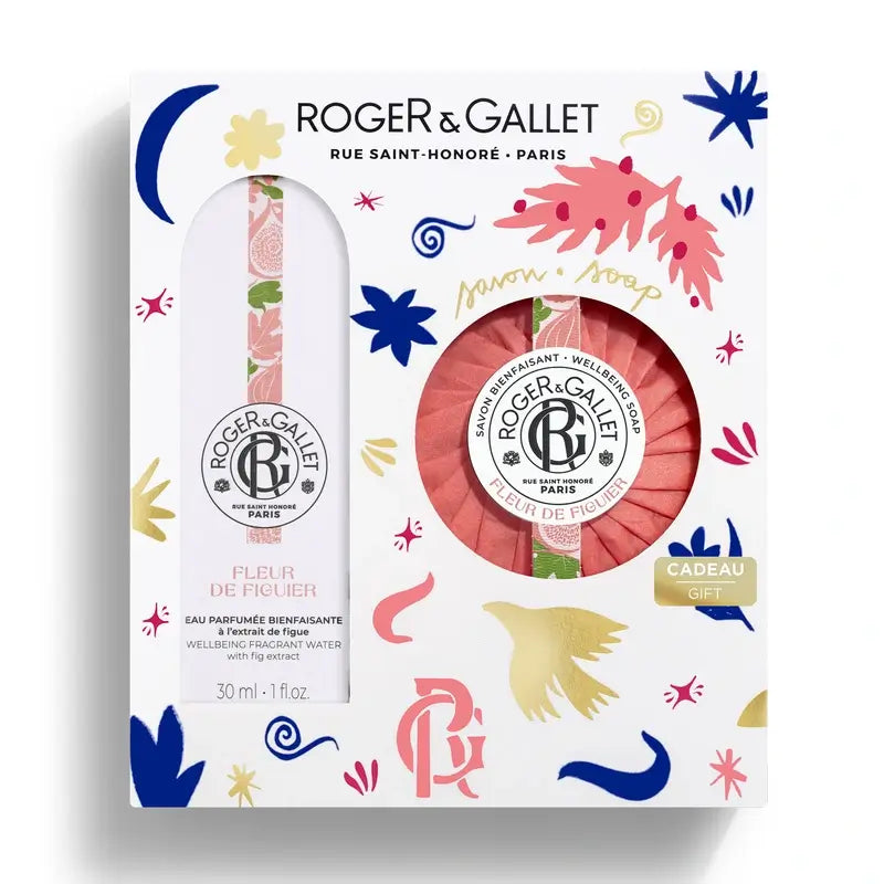 Roger & Gallet Fleur De Figuier Wellness Scented Water + Scented Soap Chest, 2 pieces