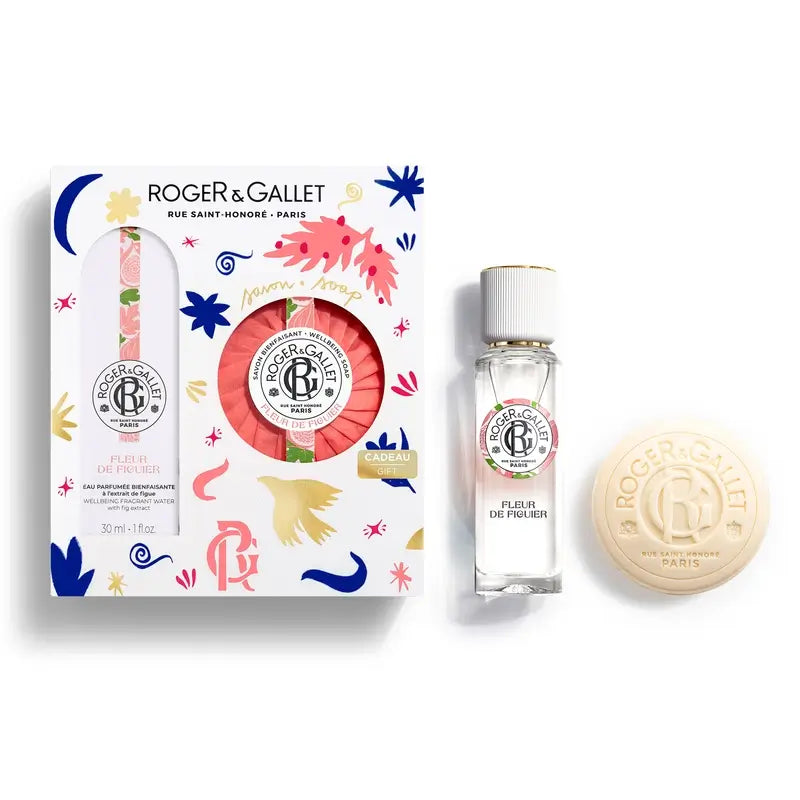 Roger & Gallet Fleur De Figuier Wellness Scented Water + Scented Soap Chest, 2 pieces