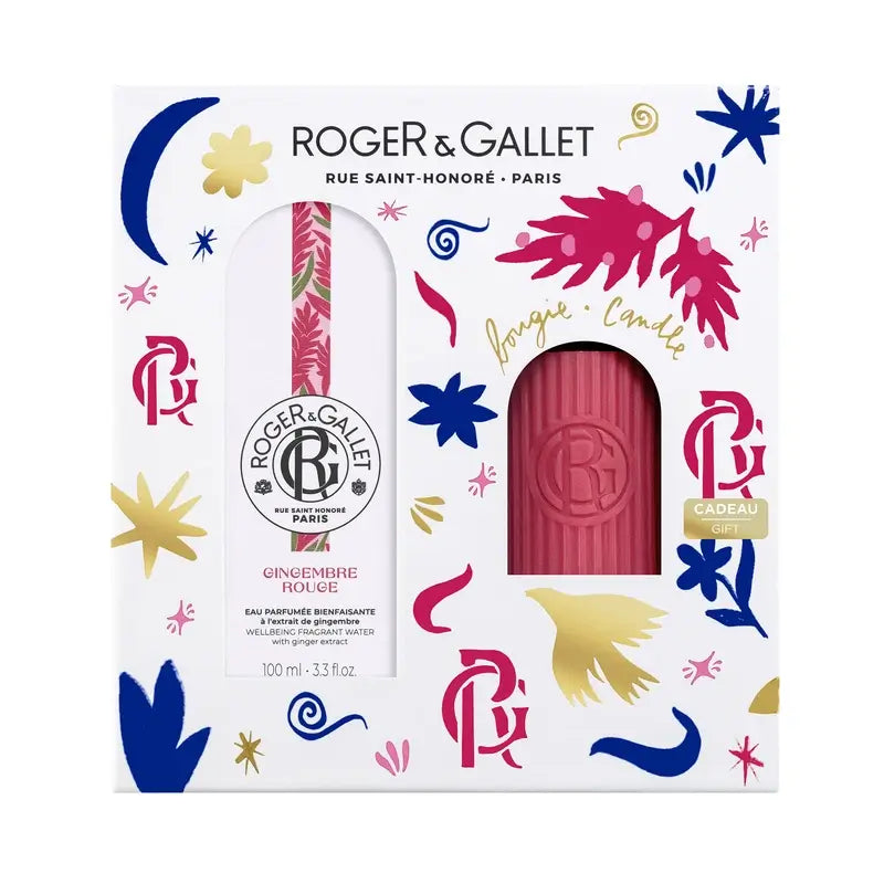 Roger & Gallet Gingembre Rouge Wellness Scented Water 100Ml + Scented Candle, 2 units