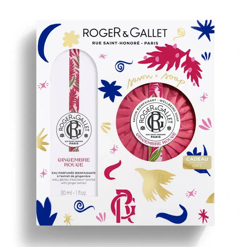 Roger & Gallet Gingembre Rouge Wellness Scented Water + Perfumed Soap Chest, 2 pcs.