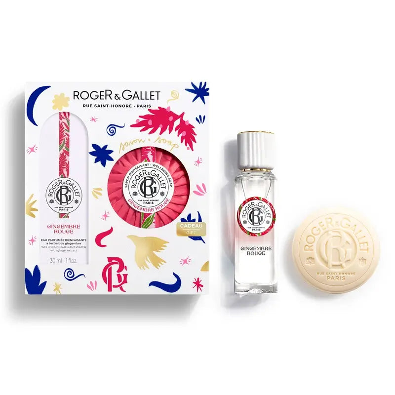 Roger & Gallet Gingembre Rouge Wellness Scented Water + Perfumed Soap Chest, 2 pcs.