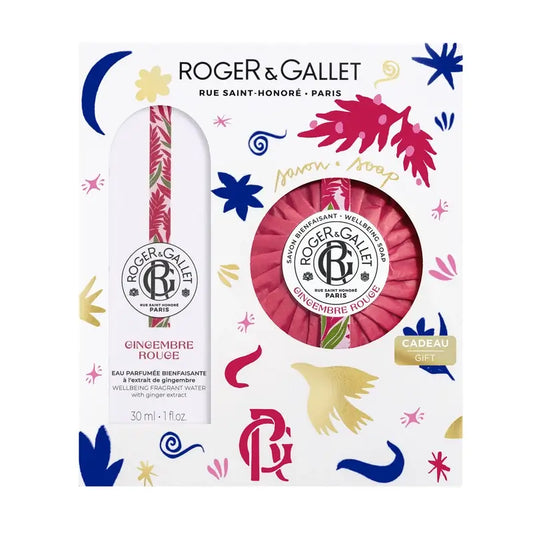 Roger & Gallet Gingembre Rouge Wellness Scented Water + Perfumed Soap Chest, 2 pcs.