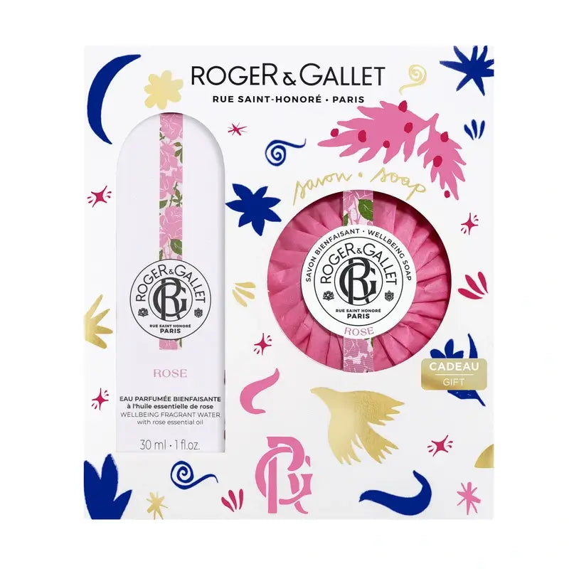 Roger & Gallet Rose Wellness Scented Water + Perfumed Soap Box, 2 units