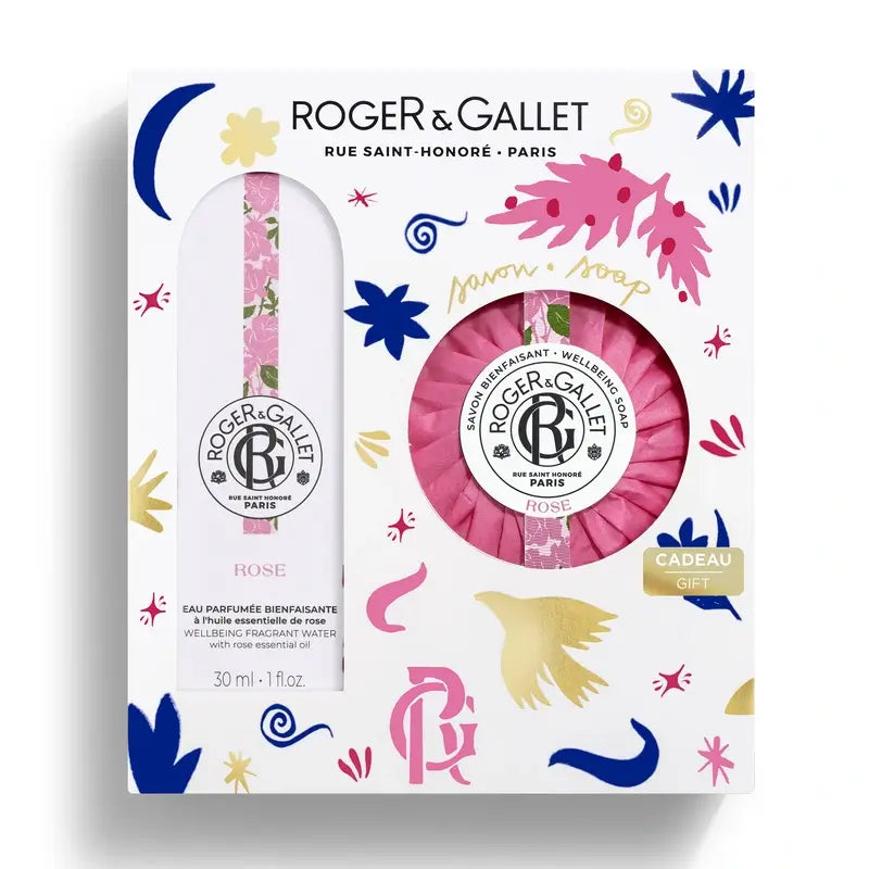 Roger & Gallet Rose Wellness Scented Water + Perfumed Soap Box, 2 units