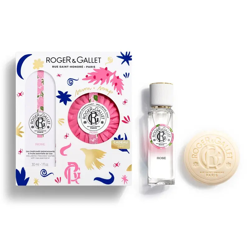 Roger & Gallet Rose Wellness Scented Water + Perfumed Soap Box, 2 units