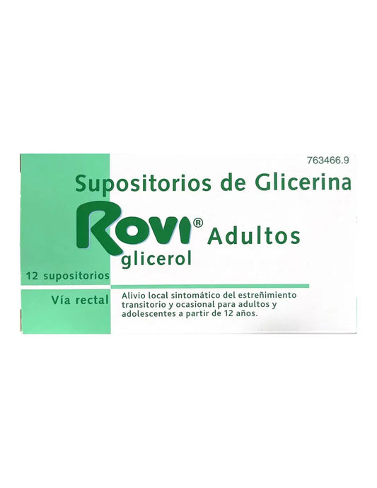 Rovi Glycerine Suppositories Adult, 12 suppositories