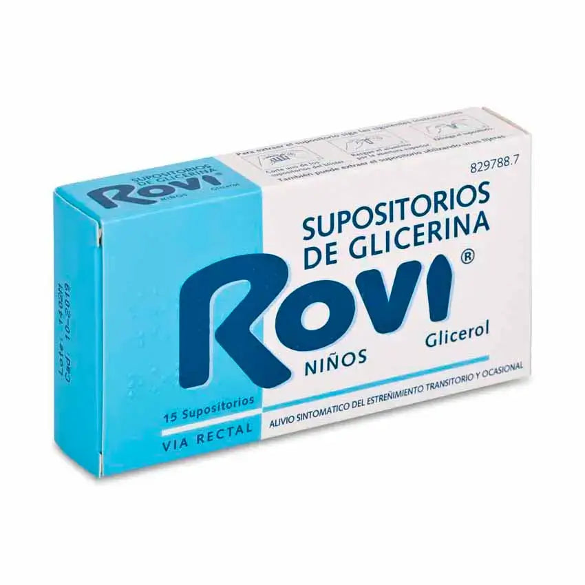 Rovi Glycerine Suppositories Children 1,375 G, 12 suppositories