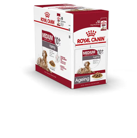 Royal Canin Medium Ageing Razas Medianas 10X140Gr, comida húmeda para perros