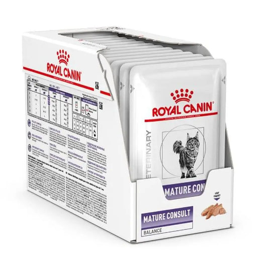 Royal Canin Veterinary Mature Consult 12X85Gr, comida húmeda para gatos