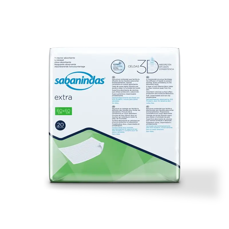 Sabanindas Extra Medium Absorbent Pad 60 X 60 Cm. , 20 pcs.