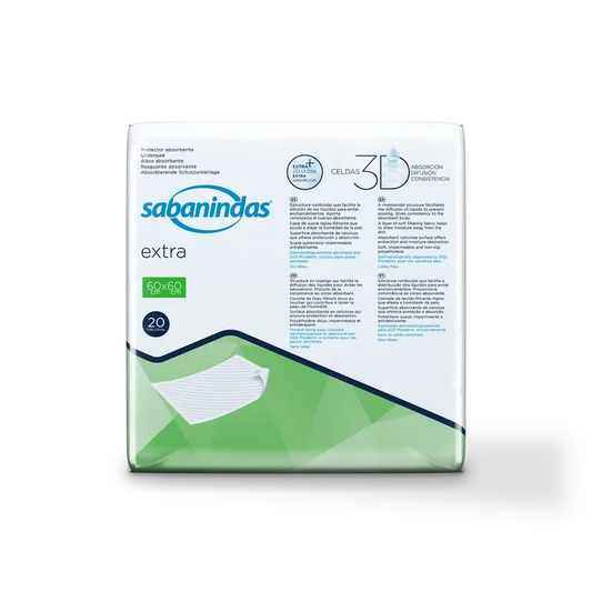 Sabanindas Extra Medium Absorbent Pad 60 X 60 Cm. , 20 pcs.