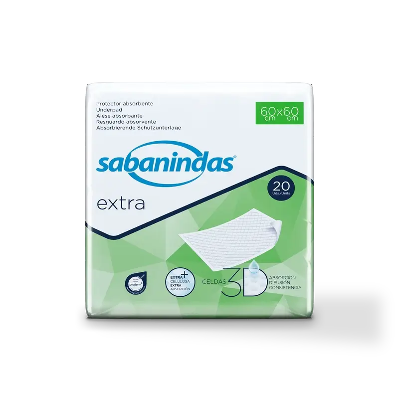 Sabanindas Extra Medium Absorbent Pad 60 X 60 Cm. , 20 pcs.