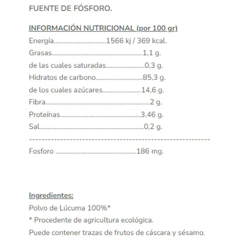 Salud Viva Lucuma Powder 250Gr. Sg S/A Vegan