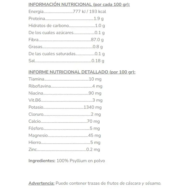 Salud Viva Psyllium Powder 200Gr. Bio Sg S/A Vegan