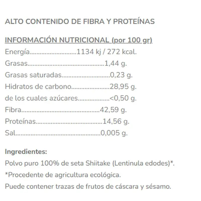 Salud Viva Shitake Powder 125Gr. Bio Sg Vegan