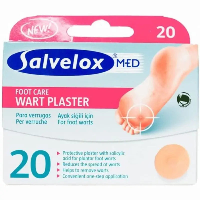 Salvelox Wart Plaster Verrugas con Ácido Salicílico, 20 apósitos