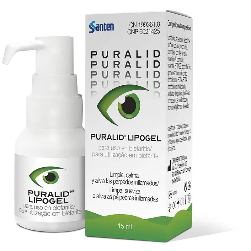 Santen Puralid Lipogel Eyelid Cleanser, 15 ml