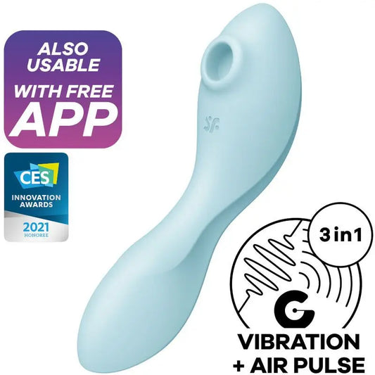 Satisfyer Connect  Curvy Trinity 5 Estimulador Y Vibrador App - Azul