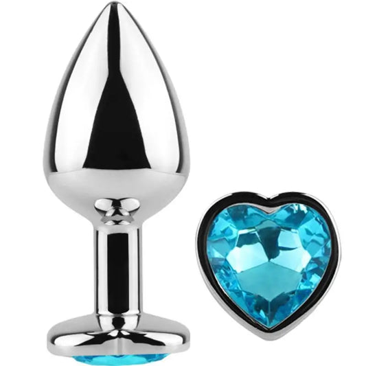 Secret Play Metal Butt Plug Corazón Azul Talla S 7 Cm