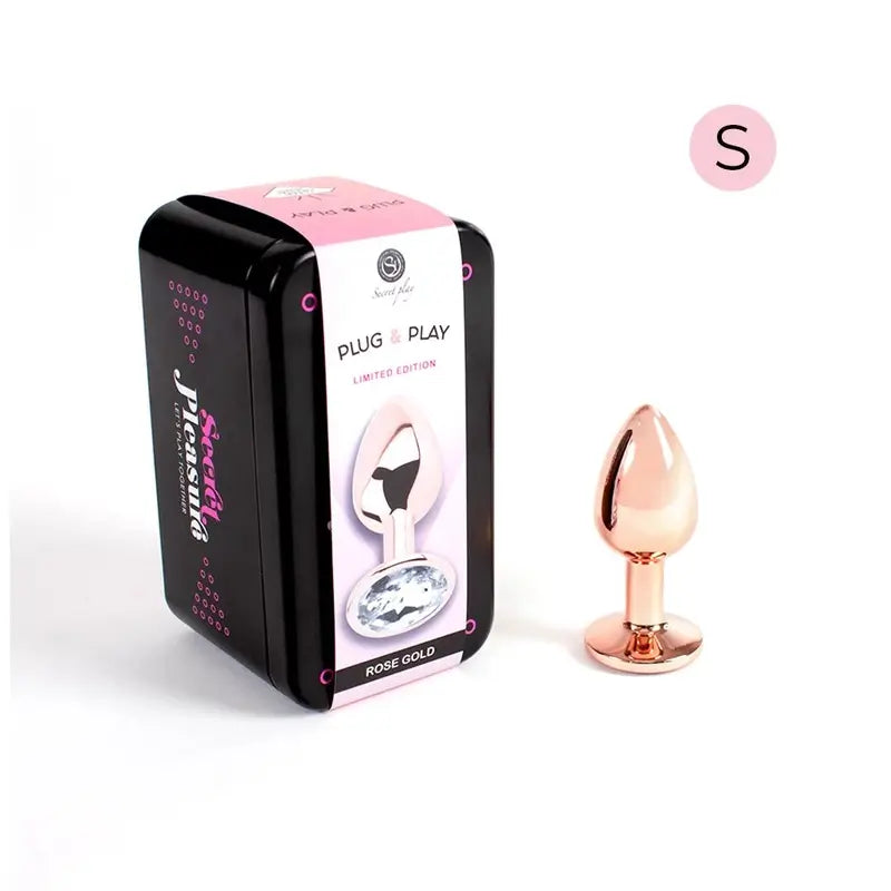 Secret Play Metal Butt Plug Pink Gold Size S 7 Cm