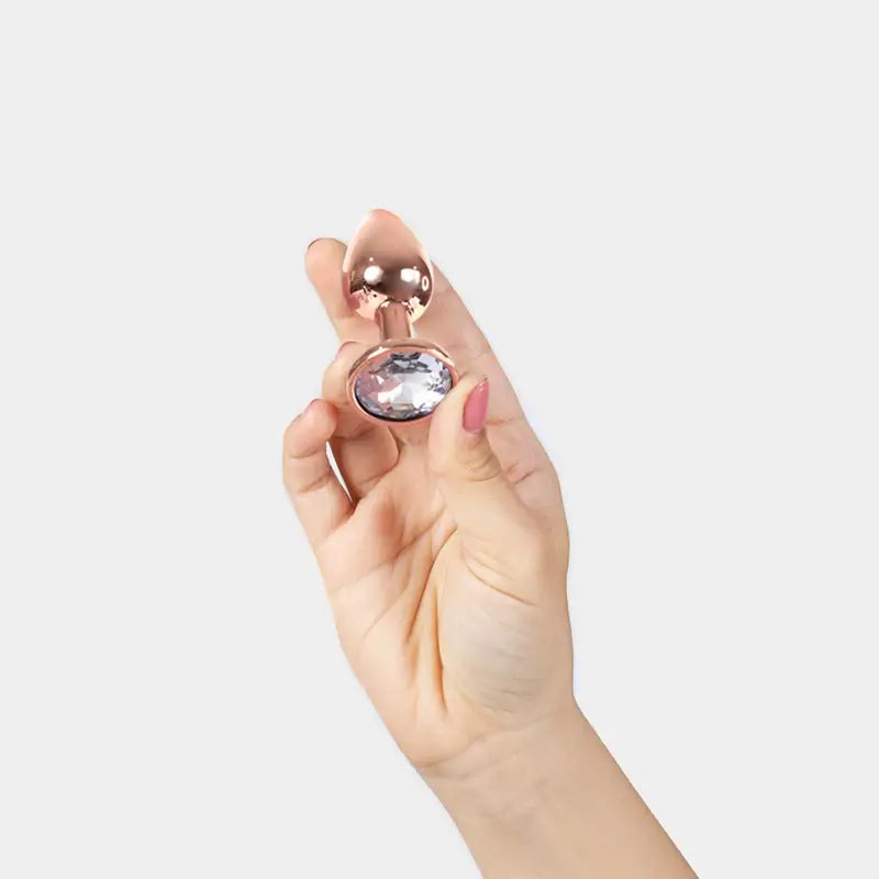 Secret Play Metal Butt Plug Pink Gold Size S 7 Cm