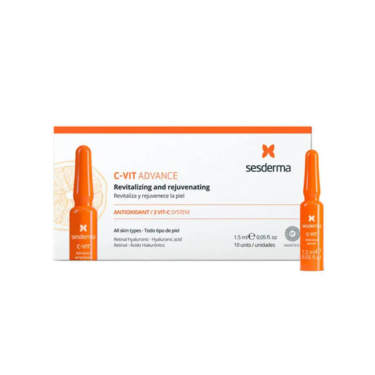 Sesderma C-Vit Advance Revitaliza y Rejuvenece la Piel 10 Ampollas x 1,5 ml