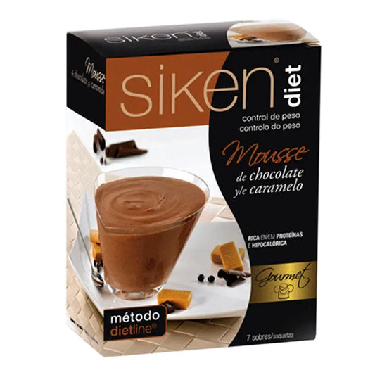 Siken Diet Mousse de Chocolate con Caramelo 7 sobres 23 gr