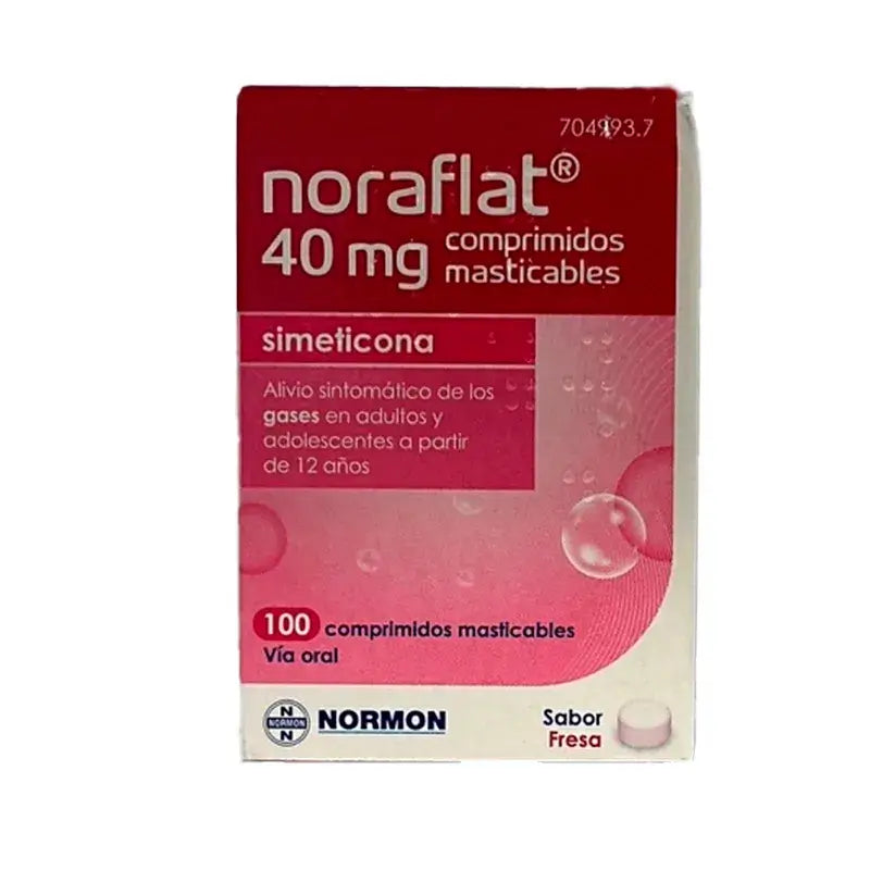 Simethicone Normon 40 mg, 100 Chewable Tablets