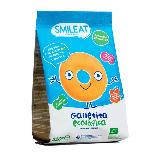 Smileat Galletas de Espelta con Manzana, 220 gr