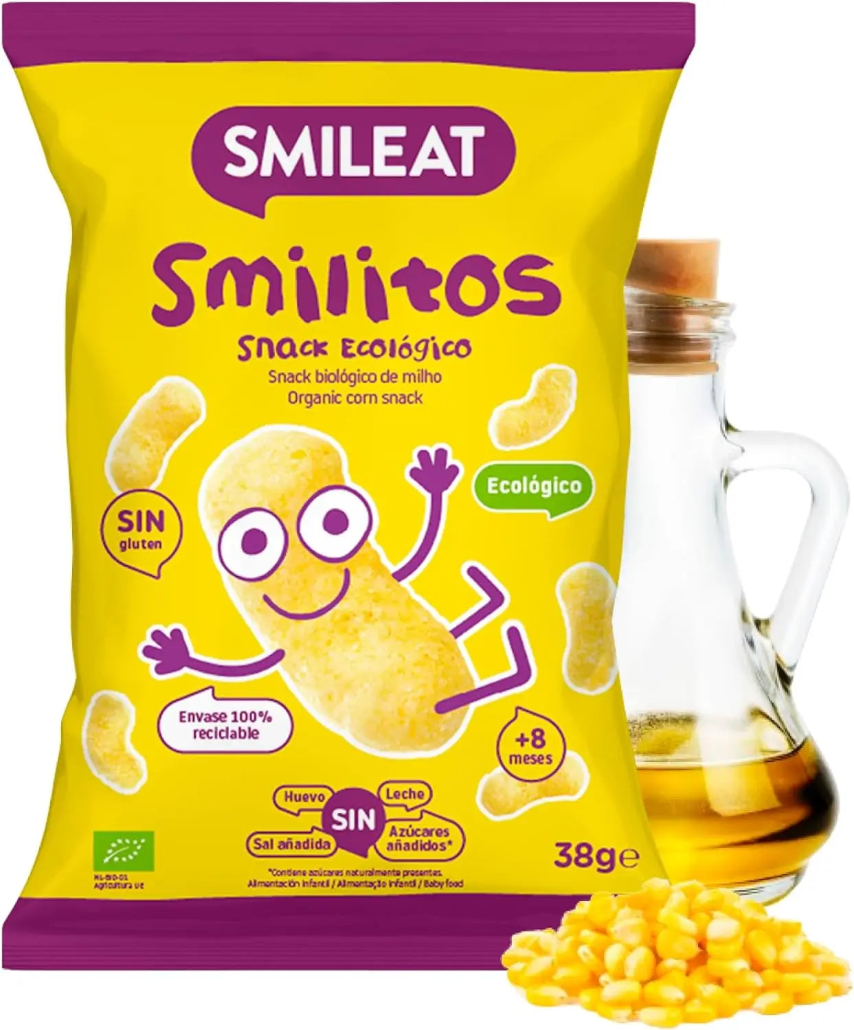 Smileat Smilitos Organic Corn Worms, 38 grams