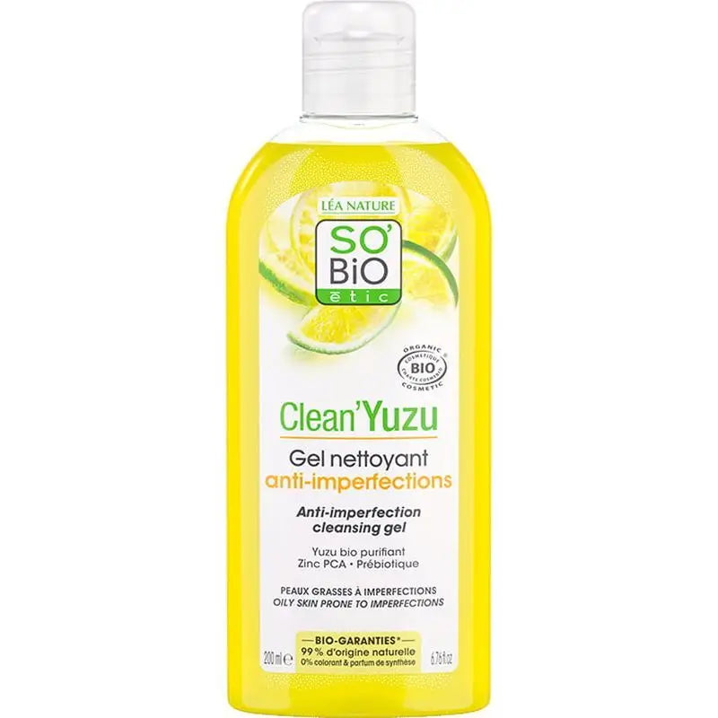 So'Bio Etic Cleansing Gel Clean Yuzu Anti Imperfections 200Ml