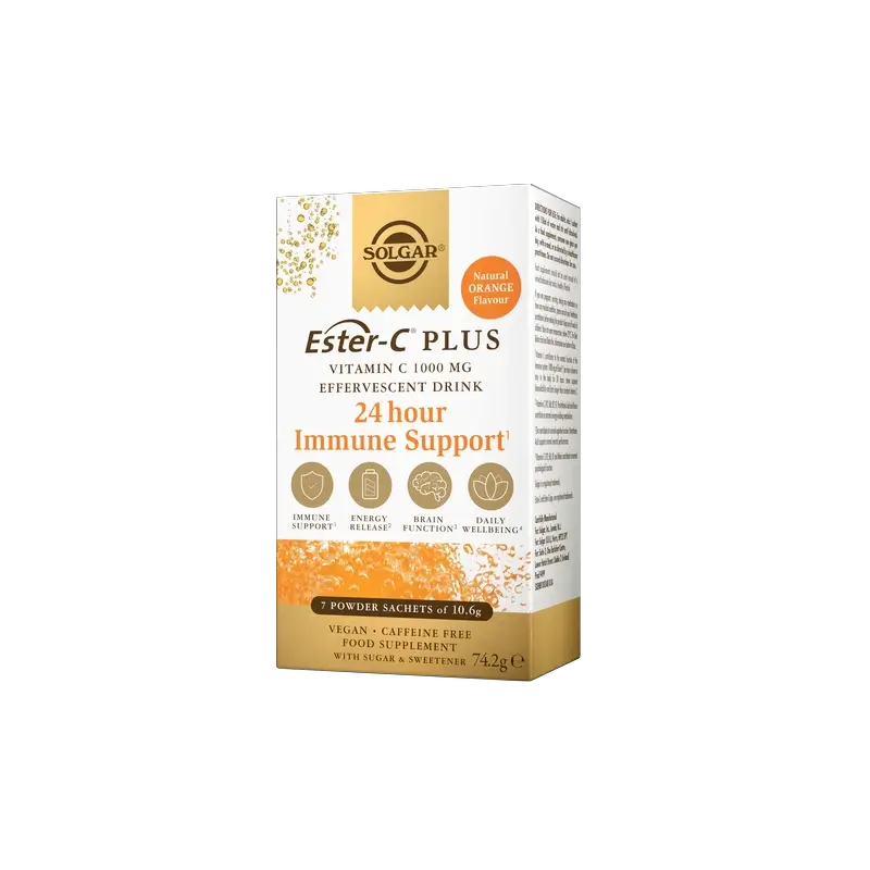 Solgar EsterC Effervescent 1000 mg Vitamin C, 7 sachets