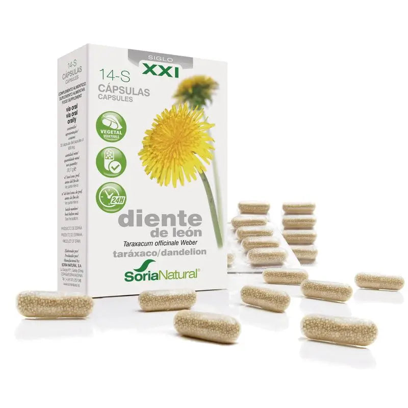 Soria Natural 14-S Diente De Leon 400Mg , 30 cápsulas