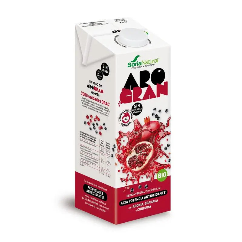 Soria Natural Arogran Rice Drink With Aronia Pomegranate 1Lt 6Ud