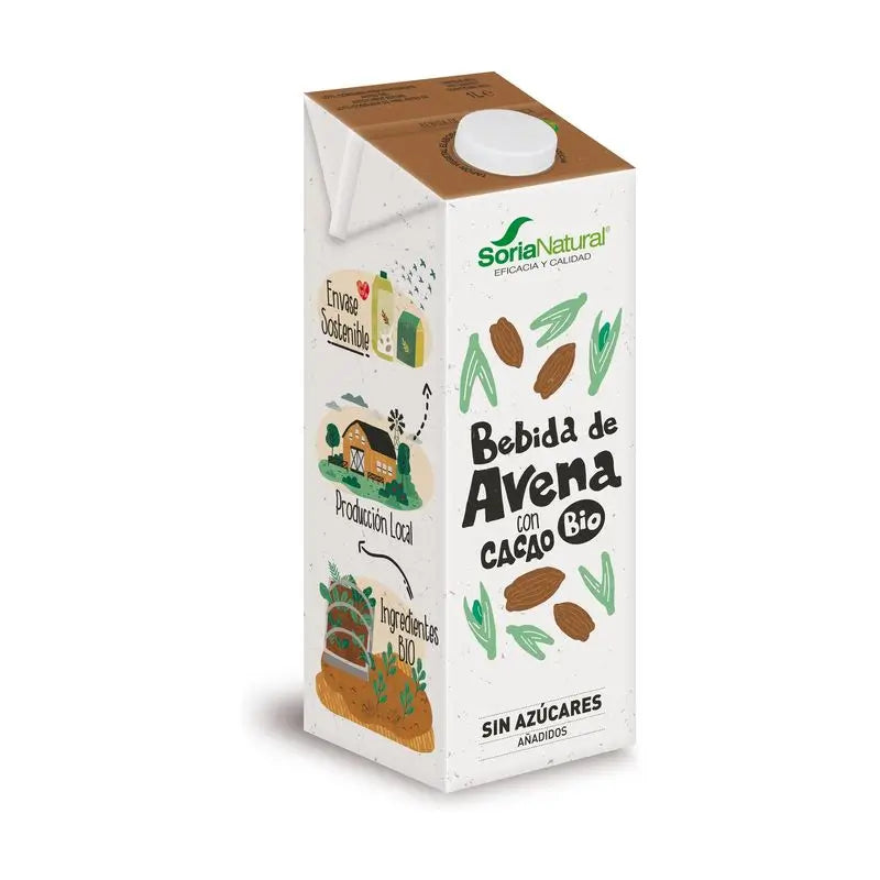 Soria Natural Oatmeal Vegetable Drink With Cocoa 1Lt 6Pcs Bio S/A