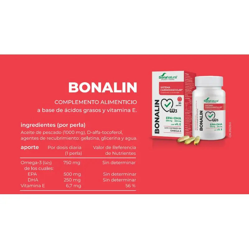 Soria Natural Bonalin Epa 500mg + DHA 250mg with Vitamin E , 30 Pearls