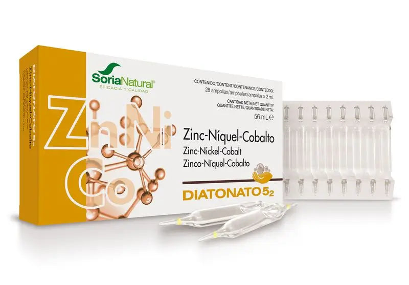 Soria Natural Diatonato 5/2 Zinc/Niquel/Cobal, 20 Ampollas De 2 Ml   