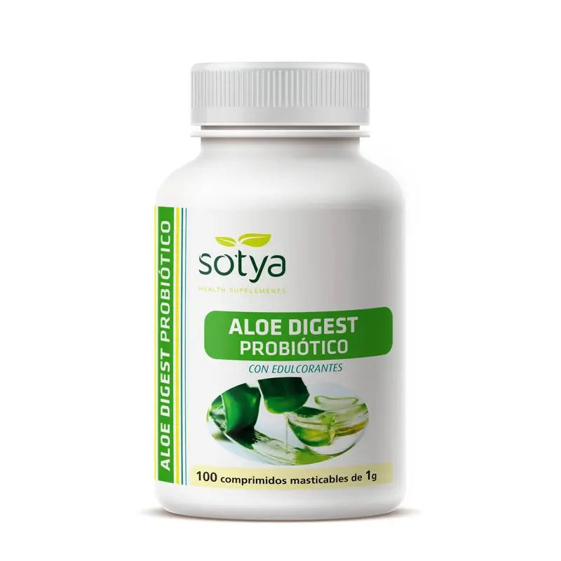 Sotya Aloe Digest Probiotico Masticable, 100 Comprimidos De 1 Gr   