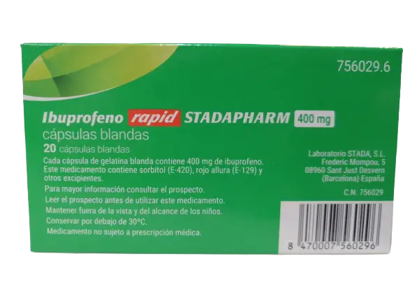 Stadapharm Ibuprofen Rapid 400 mg, 20 Capsules