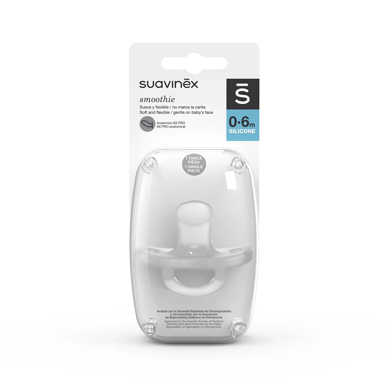 Suavinex Chupete Transparente Para Dormir Siliconapara Bebés 0-6 Meses