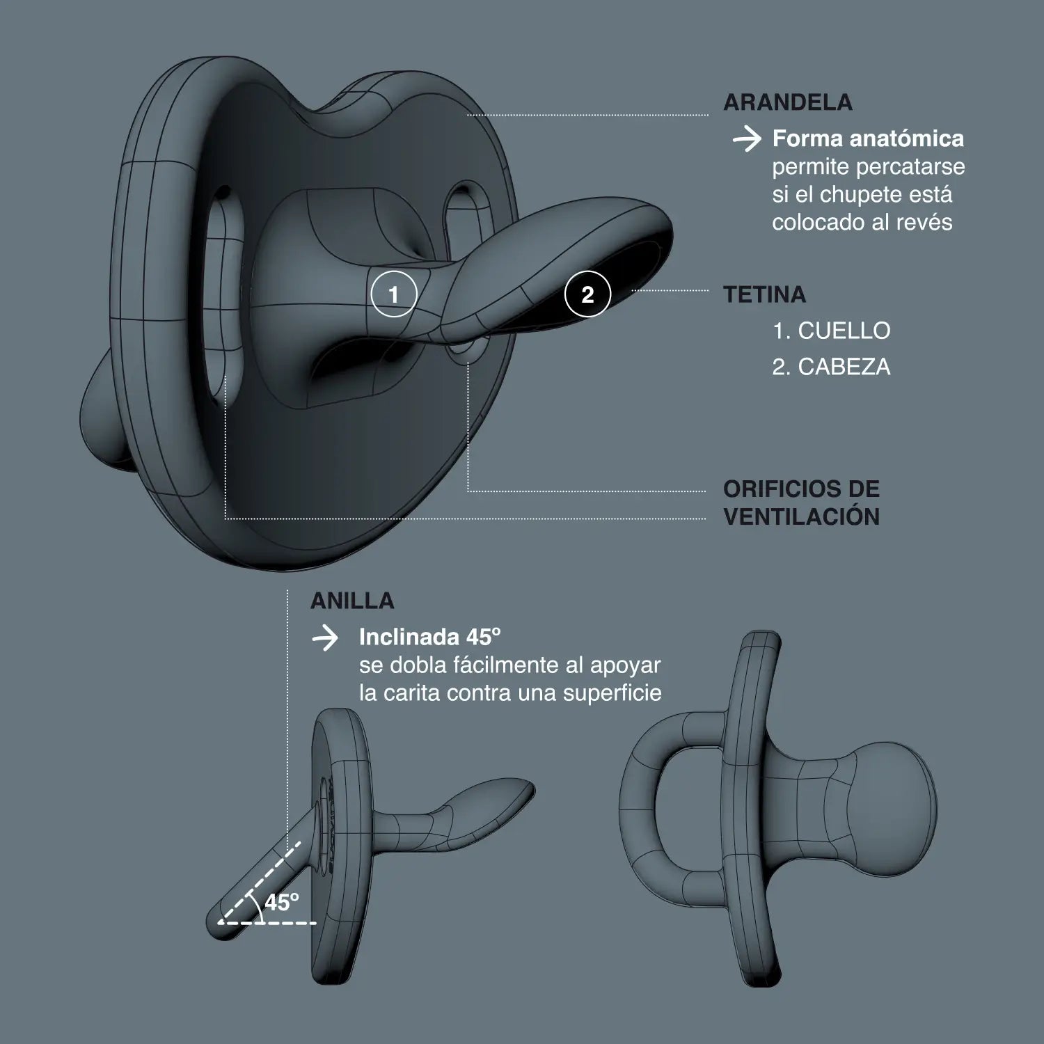 Suavinex Chupete Transparente Para Dormir Siliconapara Bebés 0-6 Meses